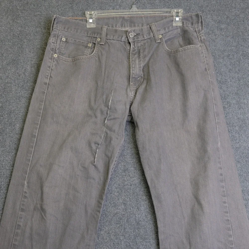 Levis 569 Loose Straight Leg Jeans Mens 34x32 Gray‎ Denim Relaxed Fit Casual